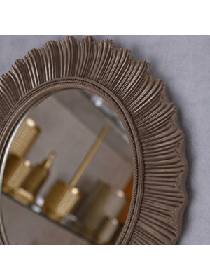 Dekoratif Yuvarlak Duvar Aynası 45 cm – Modern Ince Çerçeveli Ayna, Salon Antre Banyo Için (