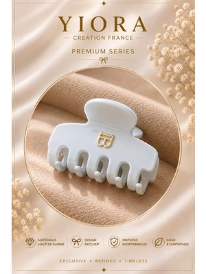 Yiora Premium Seri Ithal Kemik Asetat Iz Yapmaz Kaydırmaz Mandal Toka 6cm