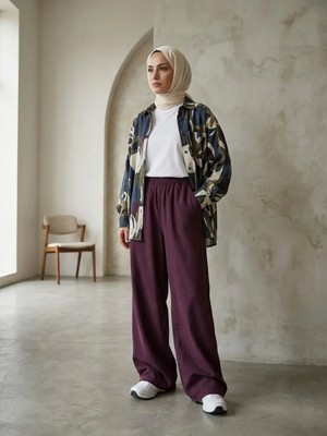 Foremia Cepli Yıkamalı Pantolon-Bordo -