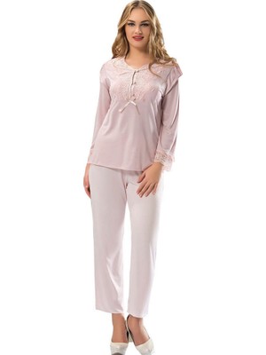 Sistina Kmrsfres Ekru Penye Pijama Takımı - 1567 - Beden Xl