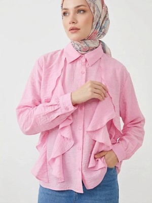 Foremia Fırfır Detay Tunik-Pembe -