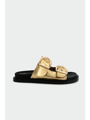 Laminta Holix Gold Toka Gold Detaylı Terlik