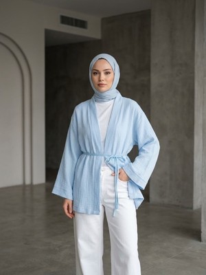 Miostil Müslin Kimono-Mavi