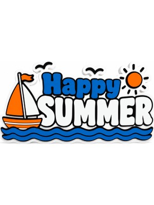 Yapı3D Happy Summer Dekoratif Masaüstü Yazısı – Yaz Temalı Dekoratif Süs – Ofis, Ev ve Parti Dekoru