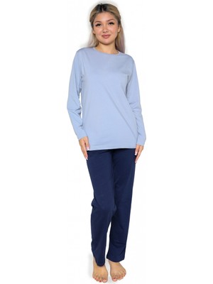 Hace Bazaar Marsilyan- Kadın Uzun Kol Penye Pijama Takımı Lila