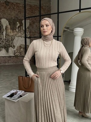 Miostil Bisiklet Yaka Fırfır Bluz-Taş