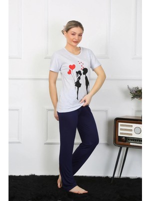 Hace Bazaar Marsilyan- Kadın Kısa Kol Penye Pijama Takımı