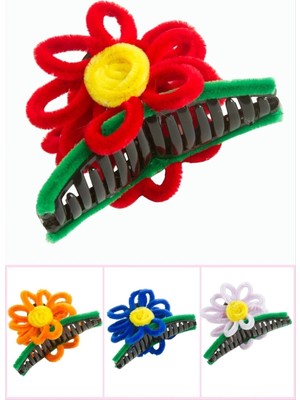 Eco Lounge Çiçek Tüylü Mandal Toka 11 cm