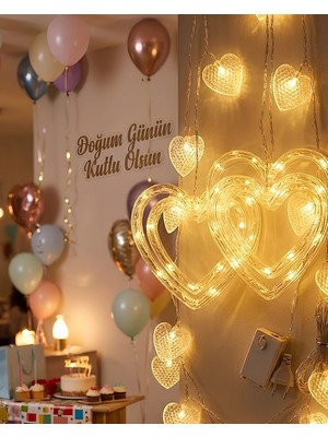 tp Buğz Romantik Kalp LED Işık Neon Görünümlü Dekoratif Oda Lambası