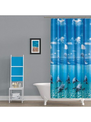 Zethome Tropik Banyo Duş Perdesi 8852 Çift Kanat 2X120X200