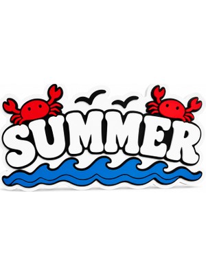 Yapı3D Summer Yaz Dekoru | Deniz Temalı Masa Üstü Dekoratif Yazı | Yaz Konsepti Ev ve Ofis Dekorasyonu |
