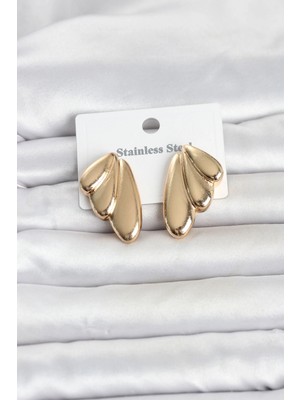 Hace Bazaar 316L Çelik Gold Renk Vintage Kadın Küpe TJ-BKP11808
