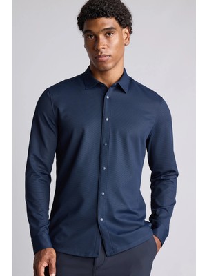 DeFacto Çabuk Kuruyan Slim Fit Klasik Yaka Uzun Kollu Gömlek F8642AX26AU