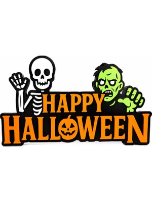Yapı3D Happy Halloween Dekoratif Masa ve Duvar Süsü | Cadılar Bayramı Parti Dekoru |