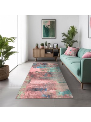 Kazan Hobi Starz Kadife Kaymaz Pamuk Tabanlı Yıkanabilir Antibakteriyel Salon Halısı 100X150