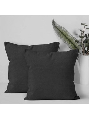 Goccia Home 2'li Kırlent Kılıfı Keten Görünümlü Soft Koltuk Sırt Hediyelik Punch Yapılabilir Pembe