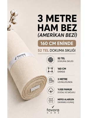 Favora Kalın Ham Bez Astarlık Kumaşı 3 Metre - Döşek Yüzü ve Döşe