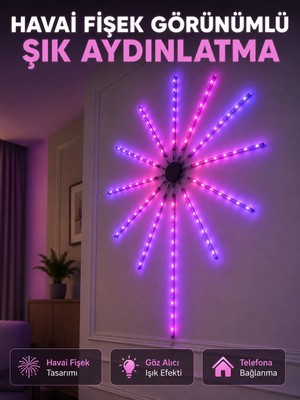 tp Buğz Dekoratif Rgb Fireworks LED Duvar Işığı Çok Renkli Telefon Kontrollü LED Aydınlatma