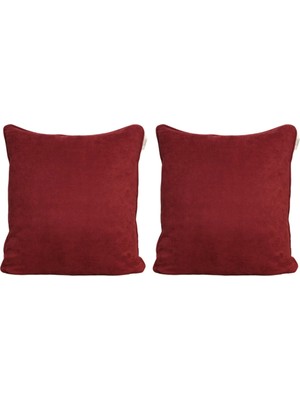 Goccia Home 2'li Kırlent Kılıfı Biyeli Dekoratif Bohem Soft Koltuk Sırt Hediyelik Punch Yapılabilir Pembe