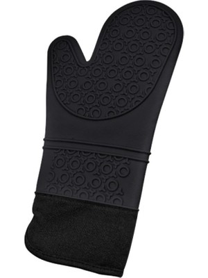 Silikon Fırın Eldiveni, Isıya Dayanıklı Mutfak Eldiveni, 37CM, Gray Yanmaz Yapışmaz Silikon F