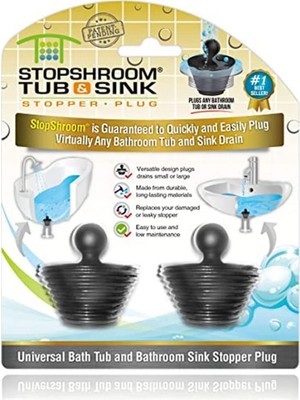 1001 Küvet 2'li Paket Küvet ve Banyo Lavabo Süzgeçleri Için Evrensel Durdurucu, Siyah Fiş 2pk, 2 Ad