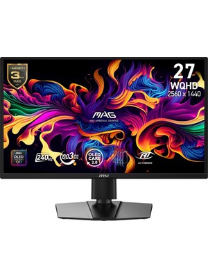 1001 26.5" Mag 272QP Qd-Oled X24, Gaming Monitör, Wqhd, 16:9, Flat, Qd-Oled, 240Hz 0.03MS (Gtg), Freesyn