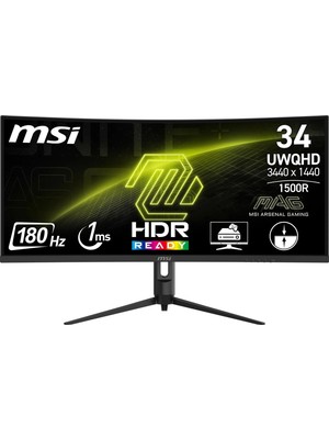 1001 34 Mag 342CQR E2 Gaming Monitör, Uwqhd, 21:9, Curve 1500R, Va, 180Hz 1ms, Freesync Premium