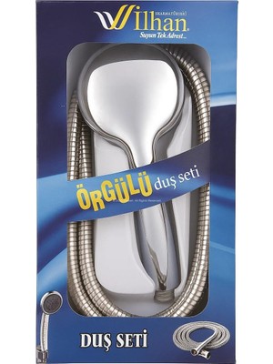 1001 Ilhan Örgülü Duş Seti, 3 Fonksiyonlu Akış, 360 Derece Krom Spiral, Çift Kenetli 1/2 Bağlant