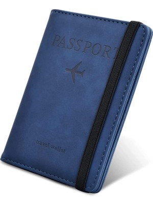 1001 Pasaportluk, Su Geçirmez Rfıd Engellemeli Deri Pasaportluk, Elastik Askılı Pasaport Çantası, Pa