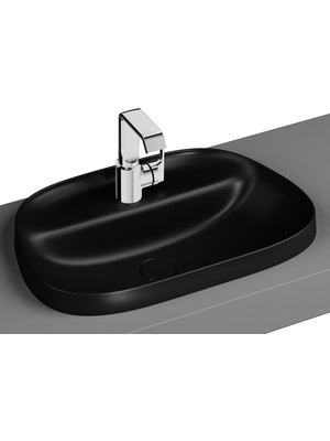 1001 Frame 5696B483-0041 Tezgah Üstü Tv Lavabo, Armatür Bantlı, Vitra Clean, 57 Cm, Mat Siyah