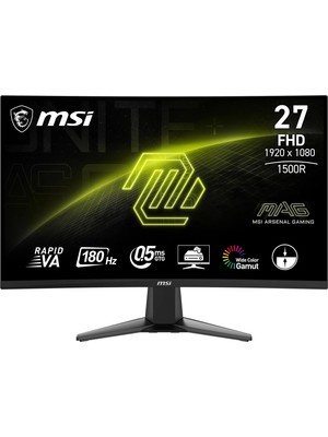 1001 27" Mag 27C6F Gaming Monitör, Fhd, 16:9 Curve 1500R, Rapid Va 180Hz 1ms, Adaptive-Sync
