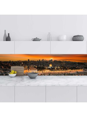 1001 Mutfak Tezgah Arası Folyo Fayans Kaplama Folyosu Kudüs 60X100 cm