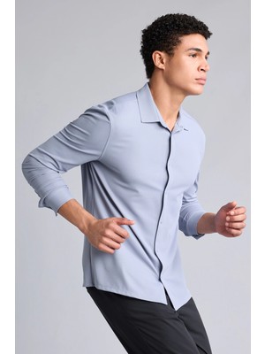 DeFacto Çabuk Kuruyan Slim Fit Klasik Yaka Uzun Kollu Gömlek F8642AX26AU