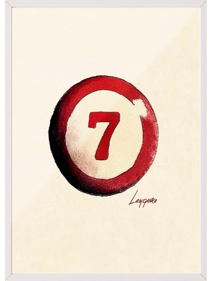 1001 Beyaz Çerçeveli Duvar Tablosu Lucky Seven Ofis Dekoru, 21 x 30