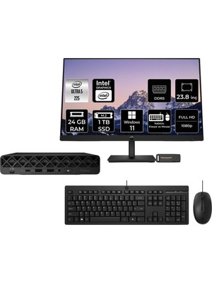 1001 Elitedesk 8 Mini G1I Aı Intel Core Ultra 5 225 24GB 1tb SSD 23.8" W11P Mini Masaüstü Bilgisayar