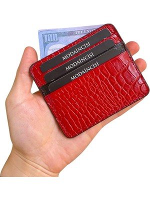 1001 Modica® Ariza - Hakiki Deri Ince Kartlık