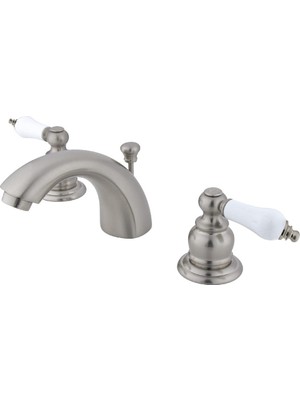 1001 KB948B Viktorya Mini Yayılmış Lavabo Musluğu, Fırçalanmış Nikel