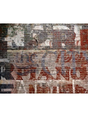 1001 Tuğla Duvar Desenli Duvar Kağıdı, Gri, 3x2.4 Metre
