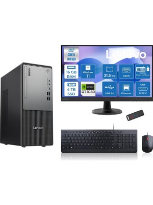 1001 Thinkcentre Neo 50T Gen5 Intel Core I5 14400 16GB Ddr5 4tb SSD 21.5 Inç Monitör Windows 11 Home Nv