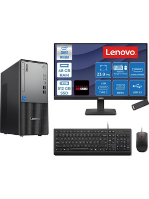 1001 Thinkcentre Neo 50T Gen 5 Intel® Core™ İ7-14700 48GB Ddr5 512GB SSD 4GB/RX550 Freedos +23.8 Moni