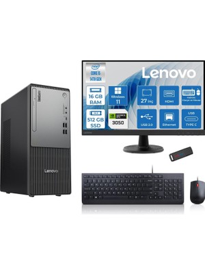 1001 Thinkcentre Neo 50T Gen5 Intel Core I5 14400 16GB Ddr5 512GB SSD 27 Inç Monitör Windows 11 Pro Nvi