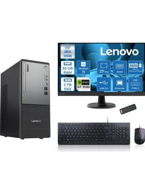 1001 Thinkcentre Neo 50T Gen5 Intel Core I5 14400 32GB Ddr5 2tb SSD 27 Inç Monitör Windows 11 Home Nvid