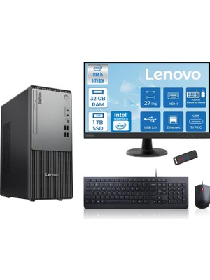 1001 Thinkcentre Neo 50T Gen5 Intel Core I5 14400 32GB Ddr5 1tb SSD 27 Inç Monitör Freedos Intel UHD 73