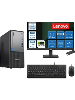 1001 Thinkcentre Neo 50T Gen 5 Intel® Core™ İ7-14700 16GB Ddr5 2tb SSD 4GB/GT1030 Freedos +23.8 Monit