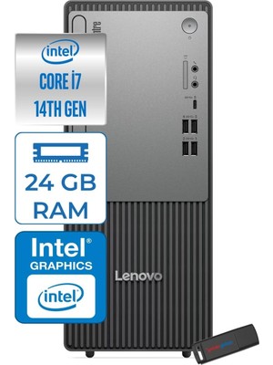 1001 Thinkcentre Neo 50T Gen 5 Intel® Core™ İ7-14700 24GB Ddr5 256GB SSD Intel® UHD Graphics 770 Fre