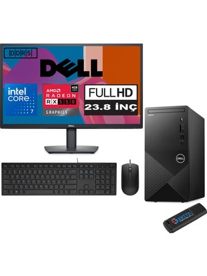 1001 Vostro 3030 mt Intel Core I7 12700 16GB Ddr5 256GB SSD 23.8" Fhd Ubuntu Amd RX550-4GB Masaüstü Bil