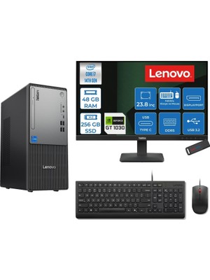 1001 Thinkcentre Neo 50T Gen 5 Intel® Core™ İ7-14700 48GB Ddr5 256GB SSD 4GB/GT1030 Freedos +23.8 Mon