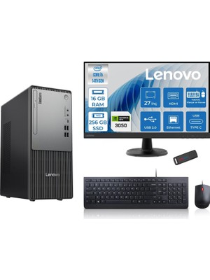 1001 Thinkcentre Neo 50T Gen5 Intel Core I5 14400 16GB Ddr5 256GB SSD 27 Inç Monitör Freedos Nvidia Rtx