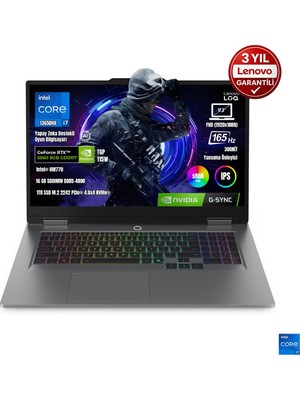 1001 Loq 17IRX10 83JH00CNTR I7-13650HX 16GB Ddr5 1tb SSD RTX5060 8gb Tgp 115W 17.3" IPS 165Hz Freedos