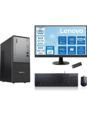 1001 Thinkcentre Neo 50T Gen5 Intel Core I5 14400 32GB Ddr5 256GB SSD 27 Inç Monitör Freedos Intel UHD